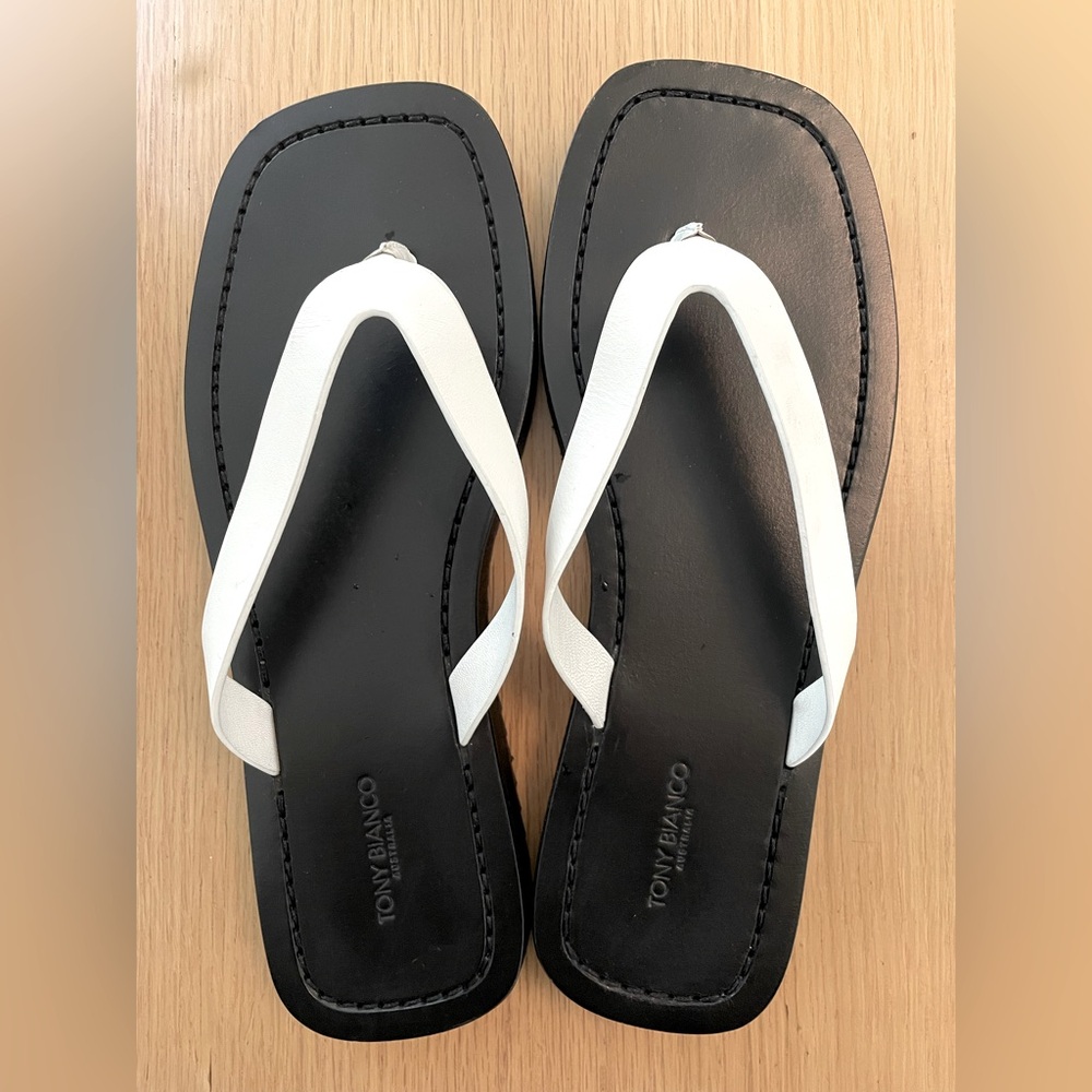 Tony Bianco Black and White Minimalist Sandals